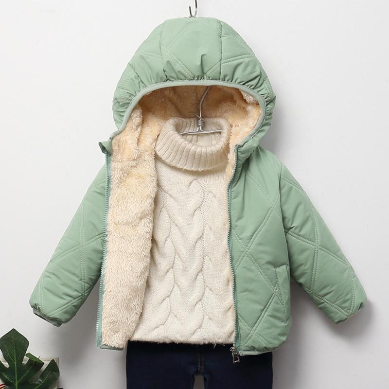 Winter Boys' Girls' Baby Down Cotton Jacket Thicken Jackets for Boys Warm Plush Outerwear Girls Fur Hooded Jackets Toddler Children Clothes Snowsuit