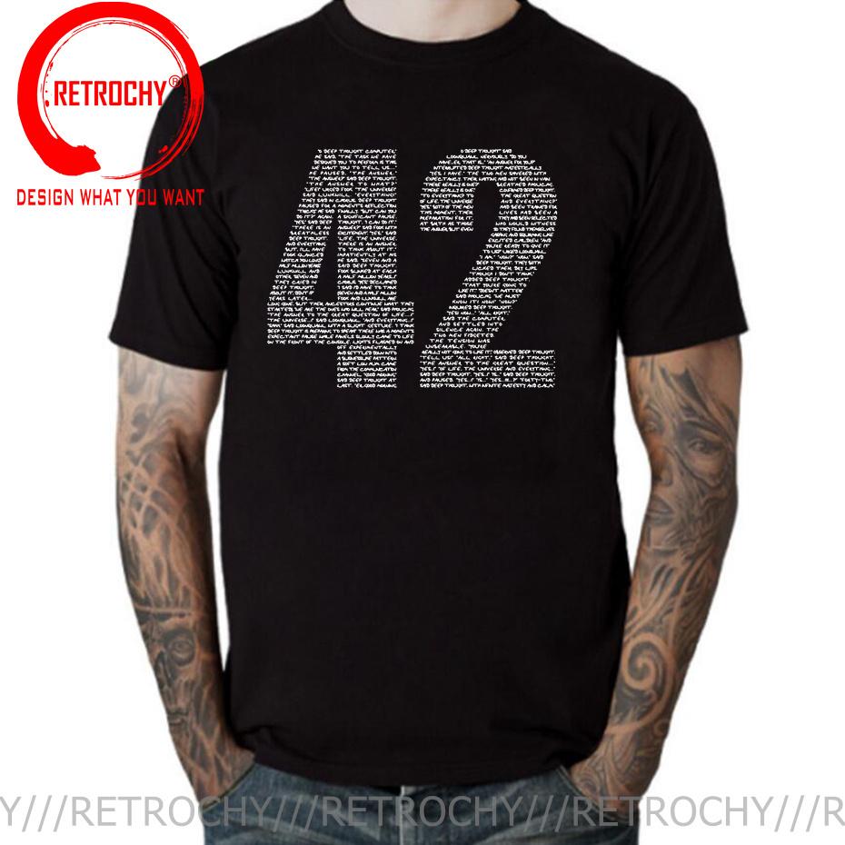 Men 42 The Answer To Life The Universe And Everything Douglas Adams T Shirt 100 Cotton Tops Crew Neck Tees Gift Idea TShirts