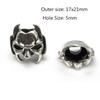 2 Stück Totenkopf Krieger Helm Abstandshalter Perlen Anhänger Haarzopf Dreadlock Bartperlen Paracord Seil Messerperlen für Armband DIY Schmuck