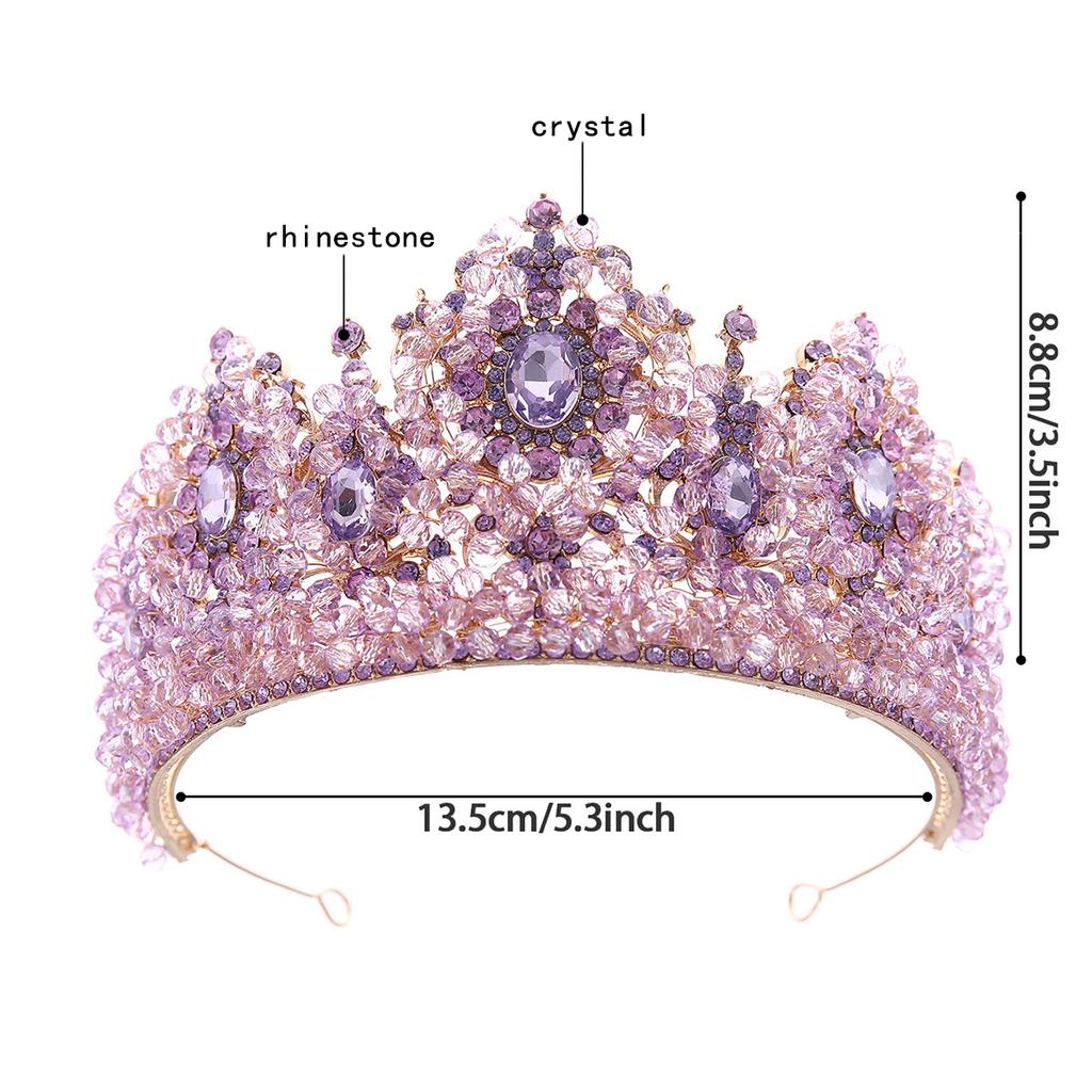 Princess Crowns for Wedding Bride Headdress Queen Crystal Bridal Tiara Crown Quinceanera Women Diadem Prom Hair Jewelry