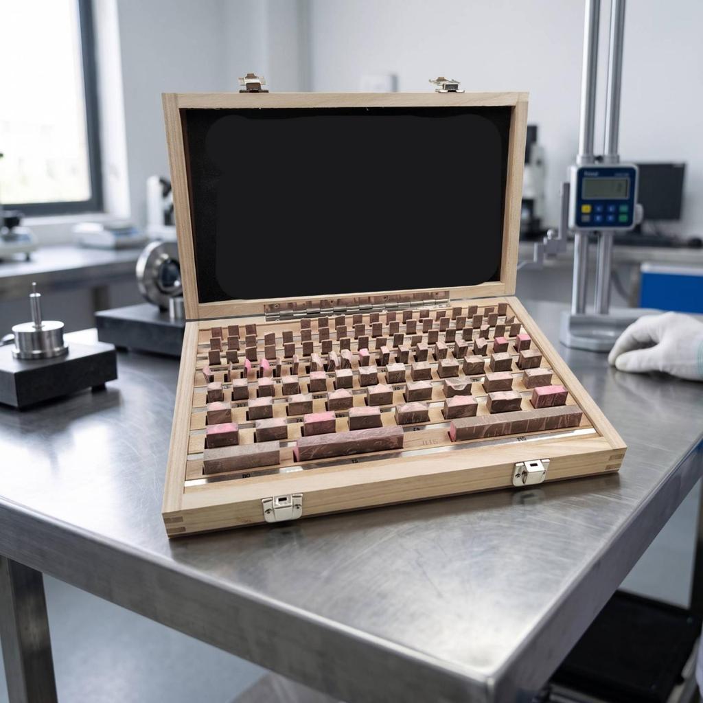 103 Pieces Meticulously Machined Steel Gauge Block Set Calibrated with Wooden Case