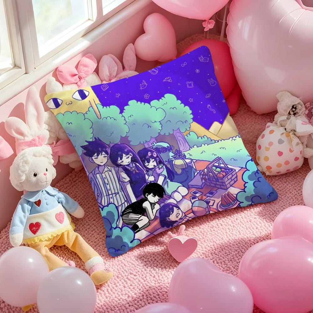 Game Anime O-Omori Cushion Cover Pattern Printed Pillowcase for Living Room Sofa Cushion Cover & Bedroom Decor