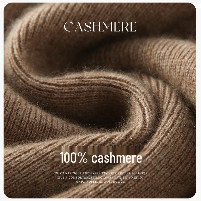 Premium Autumn/Winter Cashmere Knit Top: Soft, Smooth, Half-High Collar Sweater