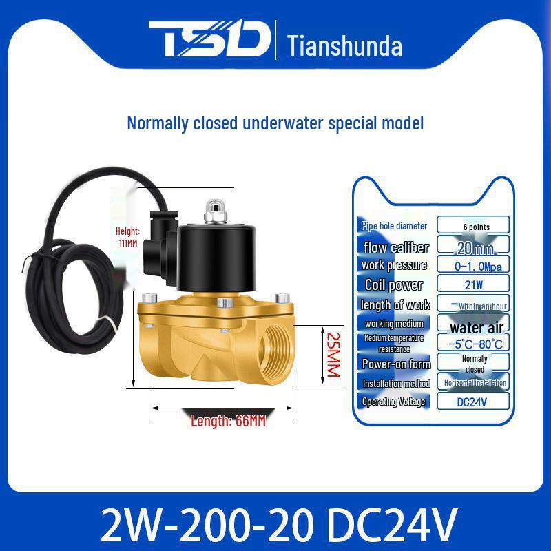 

Електричний соленоїдний клапан: 12В/24В/220В Нормально Закритий, Сумісний з 4-6 Точками та 1-дюймовою Мідною Водопровідною Трубою