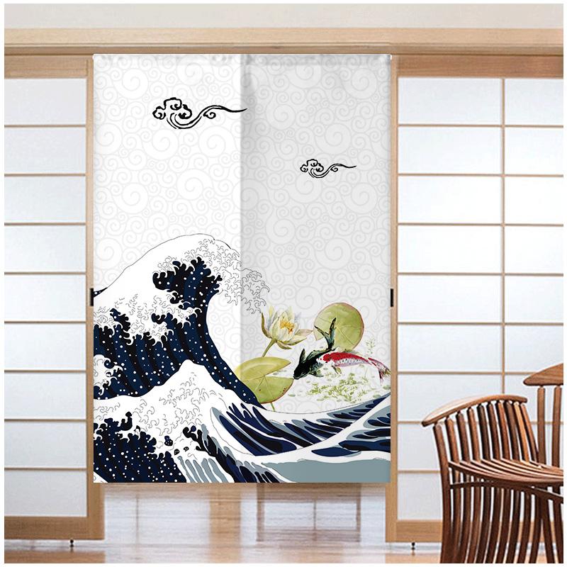 Japanese Sushi Door Curtain Partition Kitchen Doorway Decorative Drapes Cafe Restaurant Entrance Noren Half-Curtain