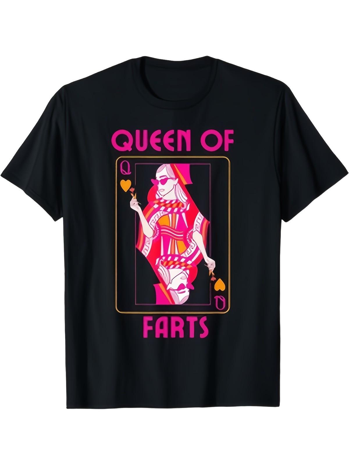 

Queen Of Farts Playing Card Queen T Shirt Super Soft and Breathable Fabric Cas 5XL різнокольоровий