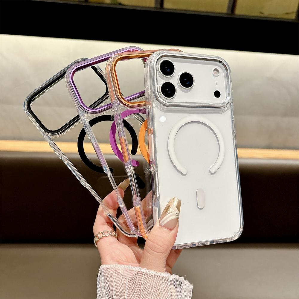 Transparent For Magsafe Wireless Charge Magnetic Case For iPhone 17 16 15 14 13 12 11 Pro Max Plus Clear Shockproof Back Cover
