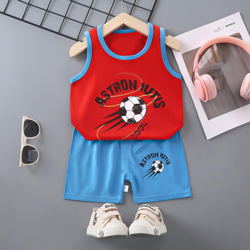 Kid's 2 Piece Printed Suit Short Sleeve Button Up Top Wide Leg Pants Suit Set Pajamas Home Casual Suit
