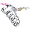 Mizz Zee Penis Manopera meticuloasa Dispozitiv de castitate Dispozitiv de castitate masculin de lustruit din otel inoxidabil