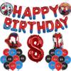 1set Spiderman Balloon Red Spiderman And Friends Aluminum Foil Balloon Baby Shower 1-9 Years Birthday Party Decorations Kids Toy