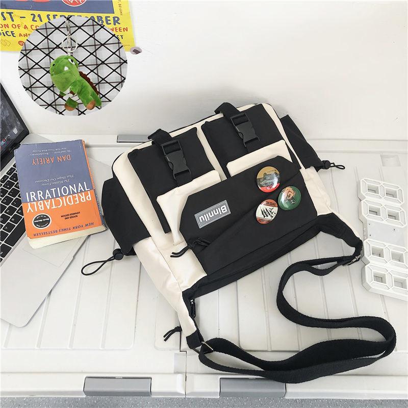 Japanese Simple Messenger Bag Student Nylon Waterproof Canvas Handbag Shoulder Crossbody Bags for Women Men Satchels Bolsas