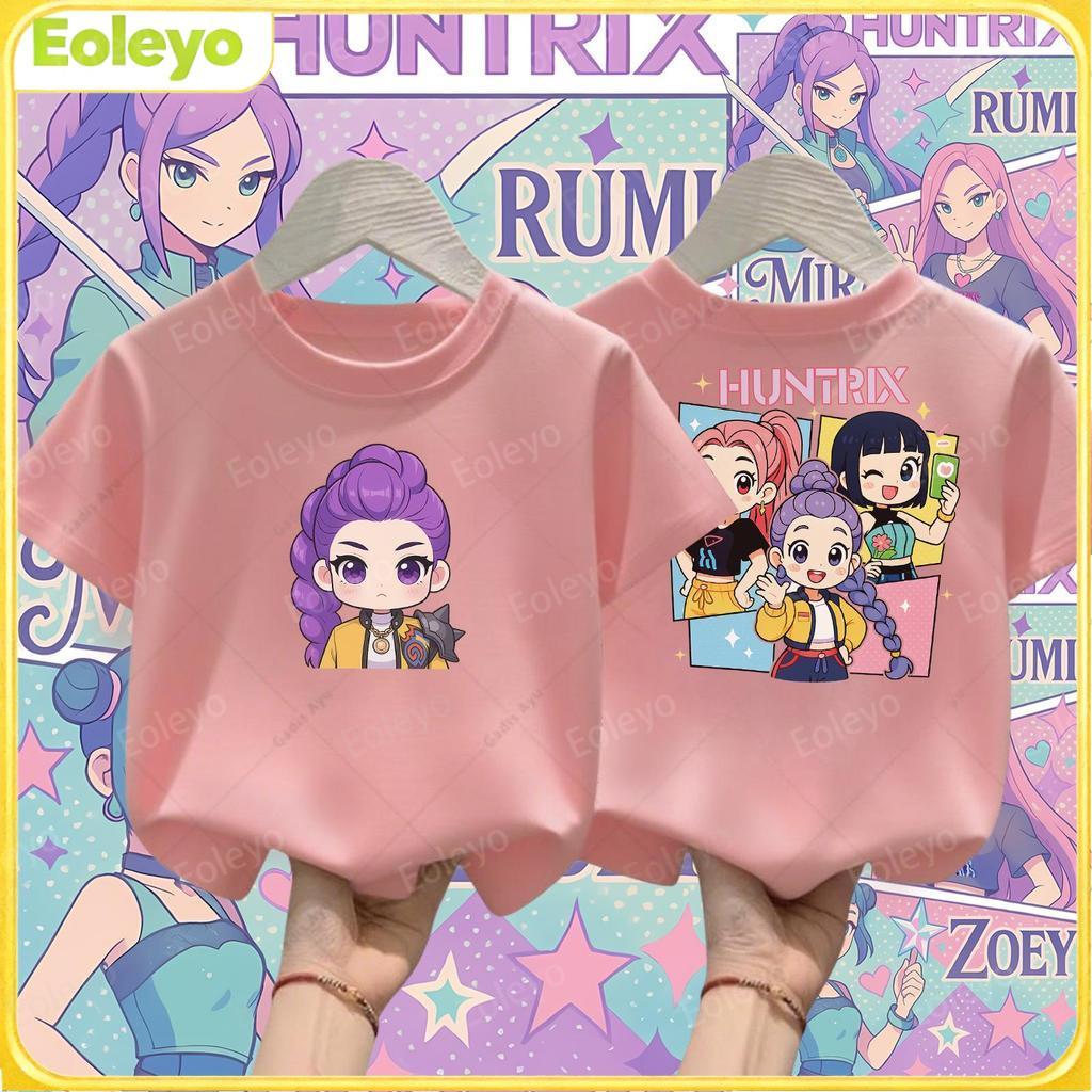 Cute anime fashion children s clothing printed round neck T-shirt short sleeved new style 150
