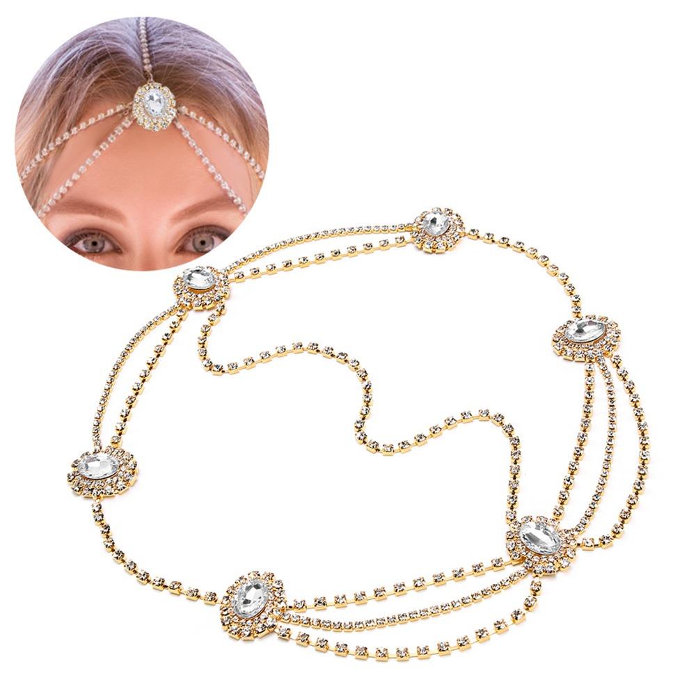 Rhinestone Crystal Vintage Headpiece Dainty Design Wedding Head Chain Wedding Ceremony