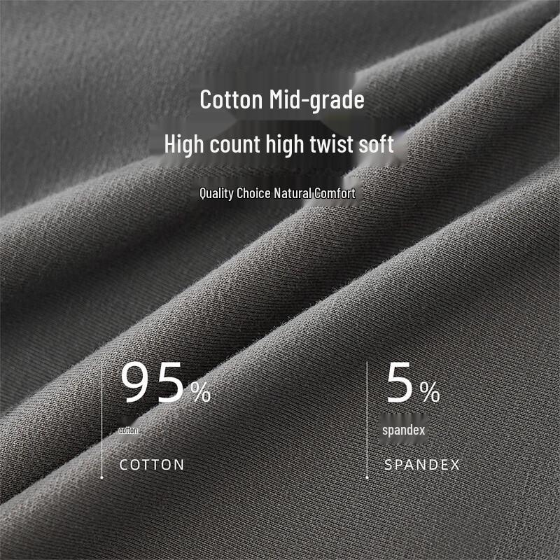 Men's 7A Antibacterial Cotton Boxer Briefs with Silk Crotch