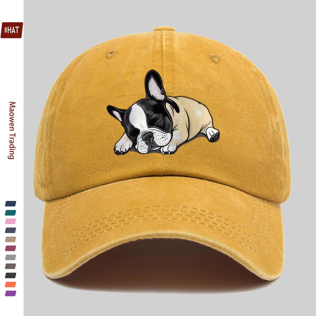 Cappellino da baseball unisex con stampa di simpatici carlini Decorazione casual per la casa Cappello da papà Cappello da camionista per il sole Fibbia lavata Copricapo regolabile