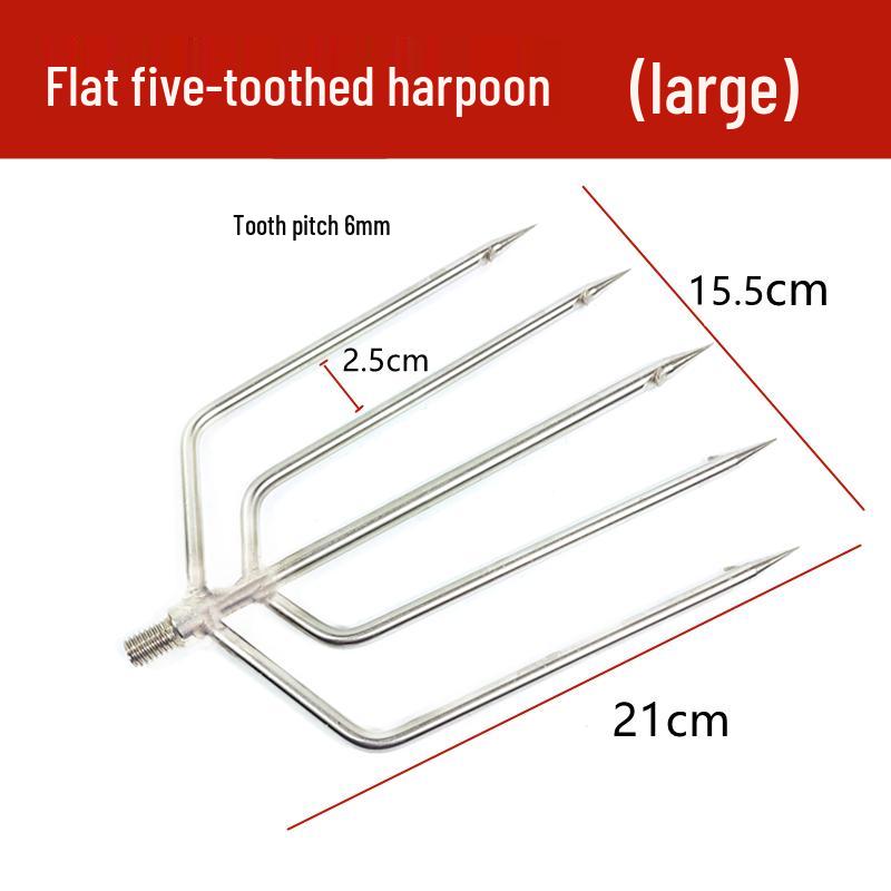 Stainless Steel Multi-functional Barbed Fish Spear Head - Handmade Flat Fork Lantern Design