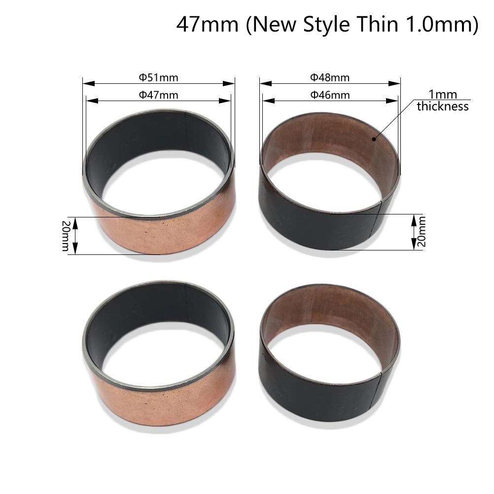 4 Stück Motorrad Gabelbuchse Universal 41mm 43mm 47mm 48mm 49mm Äußere Führungsschienen Oben Unten Vorderer Stoßdämpfer Federung Reparaturteile