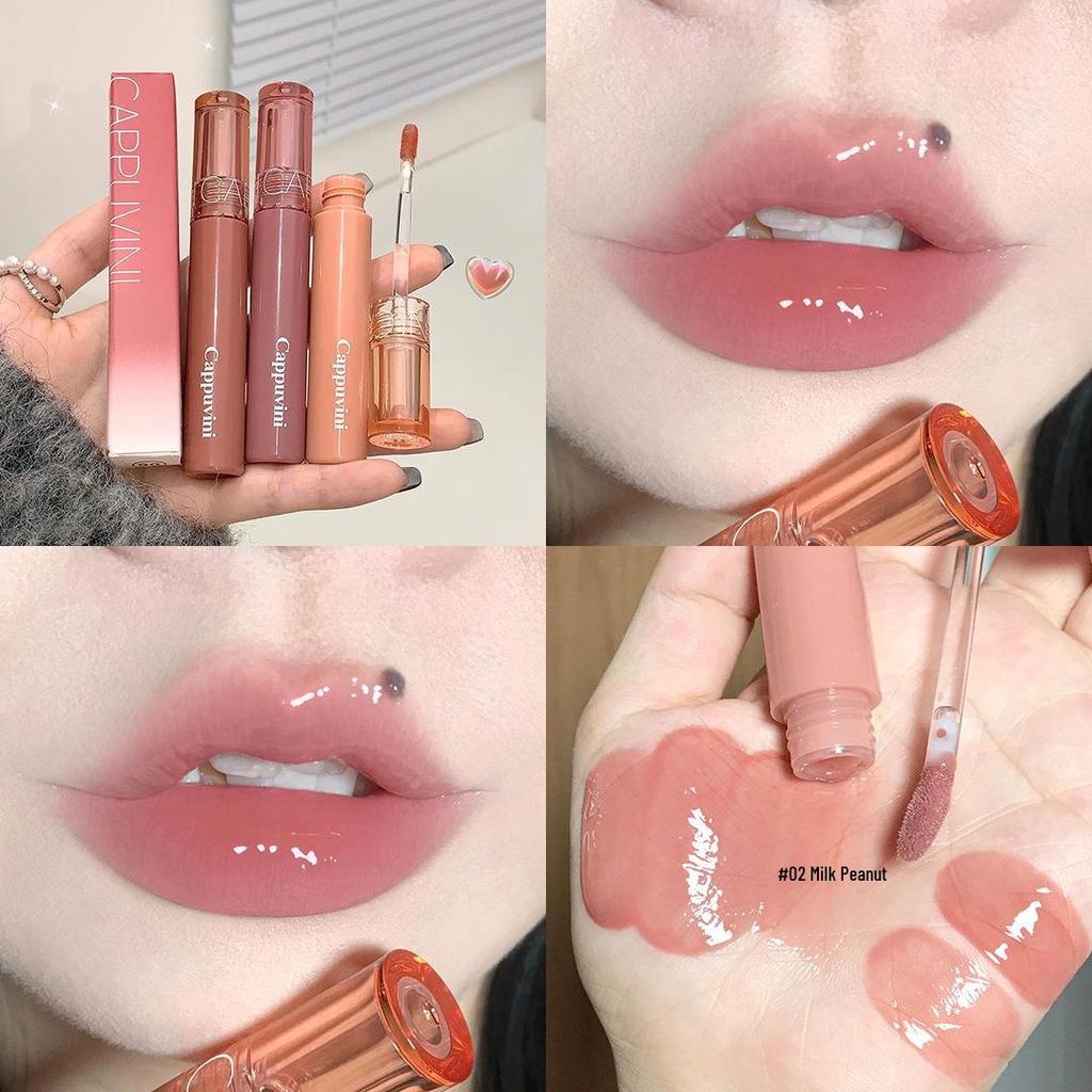 Cappuvini Beauty Juice Lip Glaze: Glossy Jelly Lipstick for Women and Students
