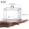 1pc Clear Cotton Swab Pads Holder, Qtips Holder Cotton Buds Ball Dispenser, Bathroom Containers Organizer, Clear Apothecary Jar