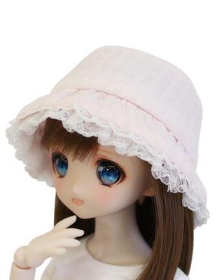 Petite Marie DD MDD Compatible Pink Soccer Crochet Hat with Lace for a Girly 60cm 40cm BJD Doll Clothes 1/3 (DDH-01-10) Look, Pink, 9-10 Inch, Doll,