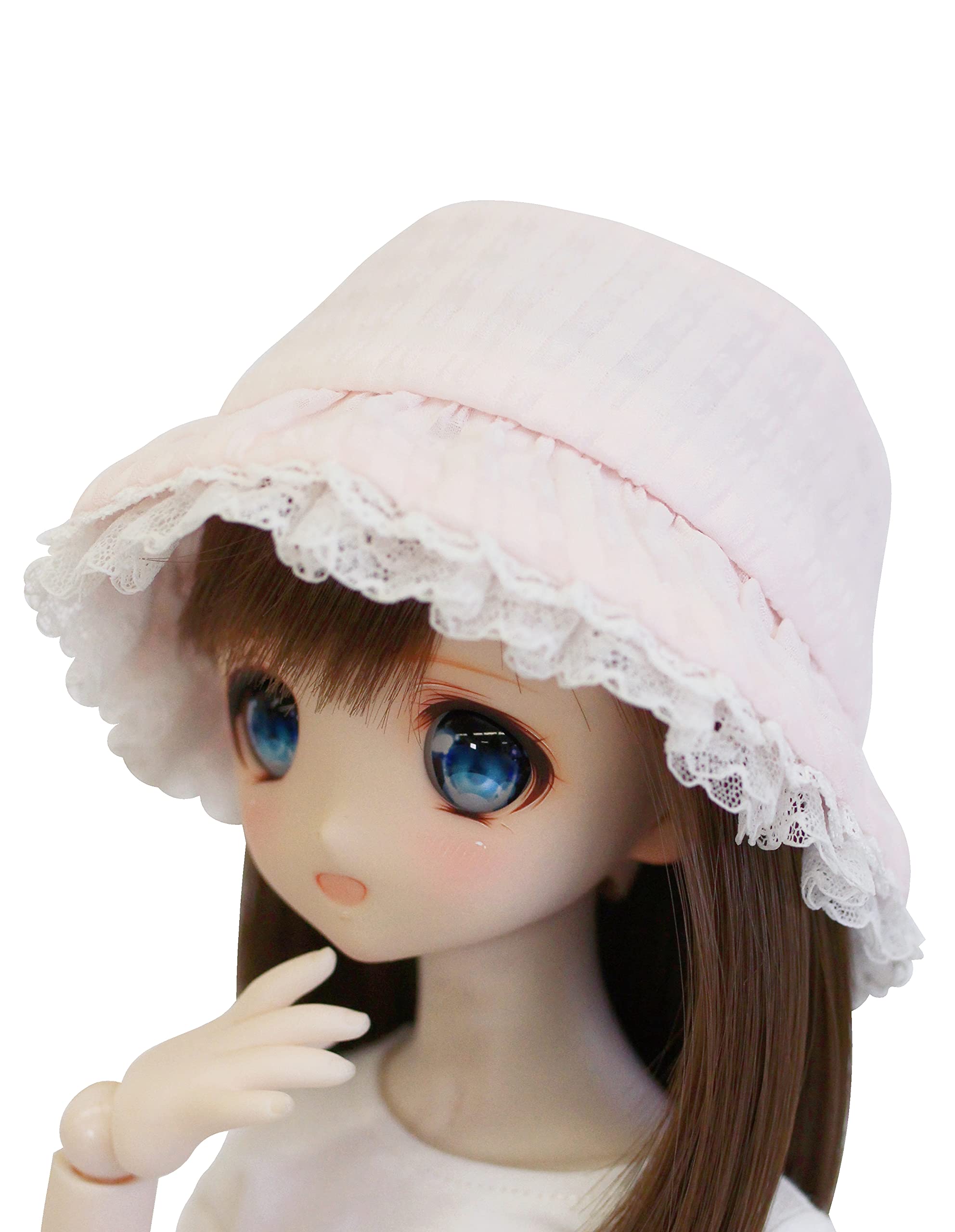 

DD MDD compatible with to Pink soccer crochet hat with lace for a girly look Pink 9 to 10 inch 60cm doll 40cm doll BJD Doll clothes [Petite Marie] 1/3 розовый