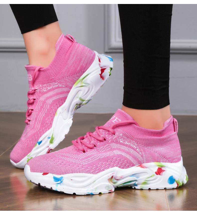 Fashion Fashion Large Size Women's Sports Shoes Soft Sole Breathable Casual Running Socks Shoe All Match Single Shoe for Comfort