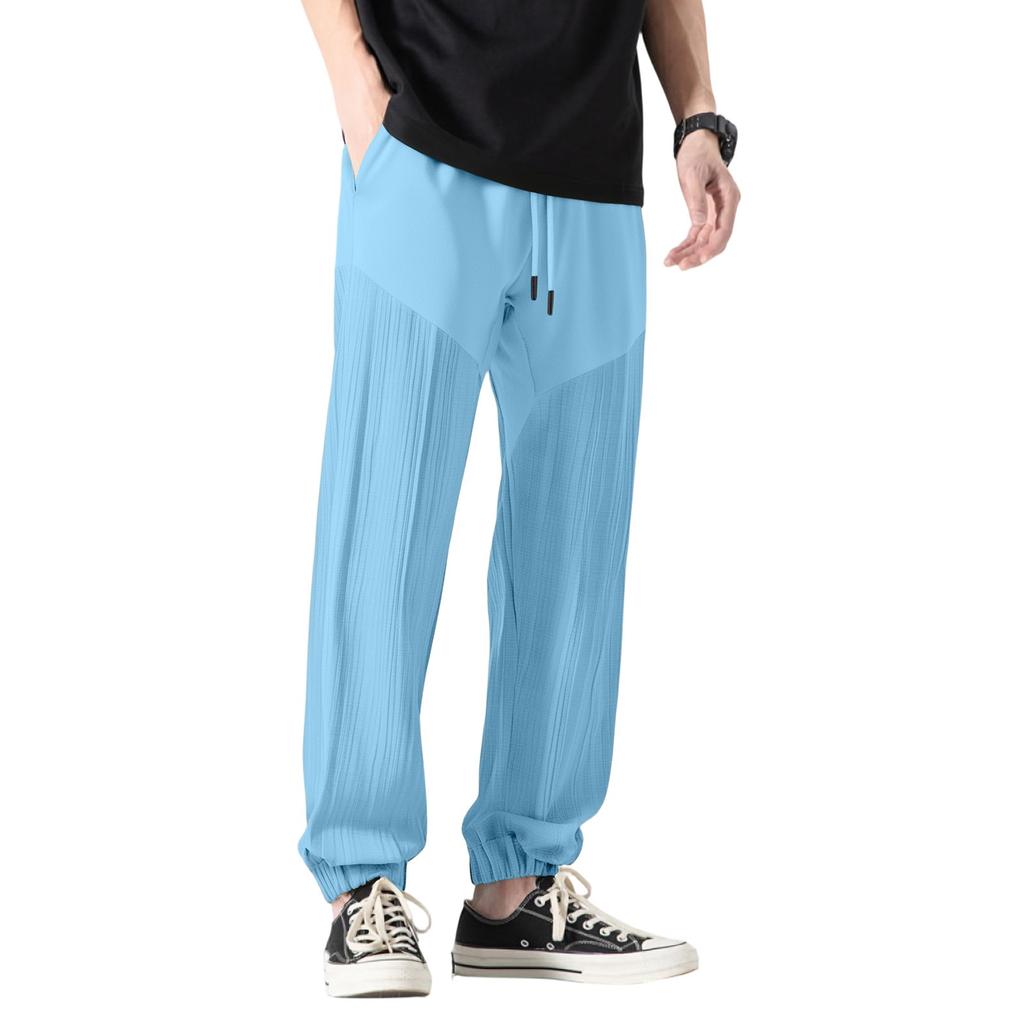 Men's Long Pants, Elastic Waist Drawstring, Lightweight, Slim Fit, With Pockets, Comfortable And Breathable Linen Long Pants