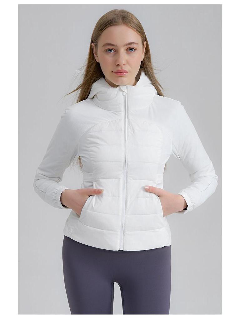 Women's Winter Slim Fit Short Down Jacket - 90% White Duck Down, Warm, Flattering, and Sporty