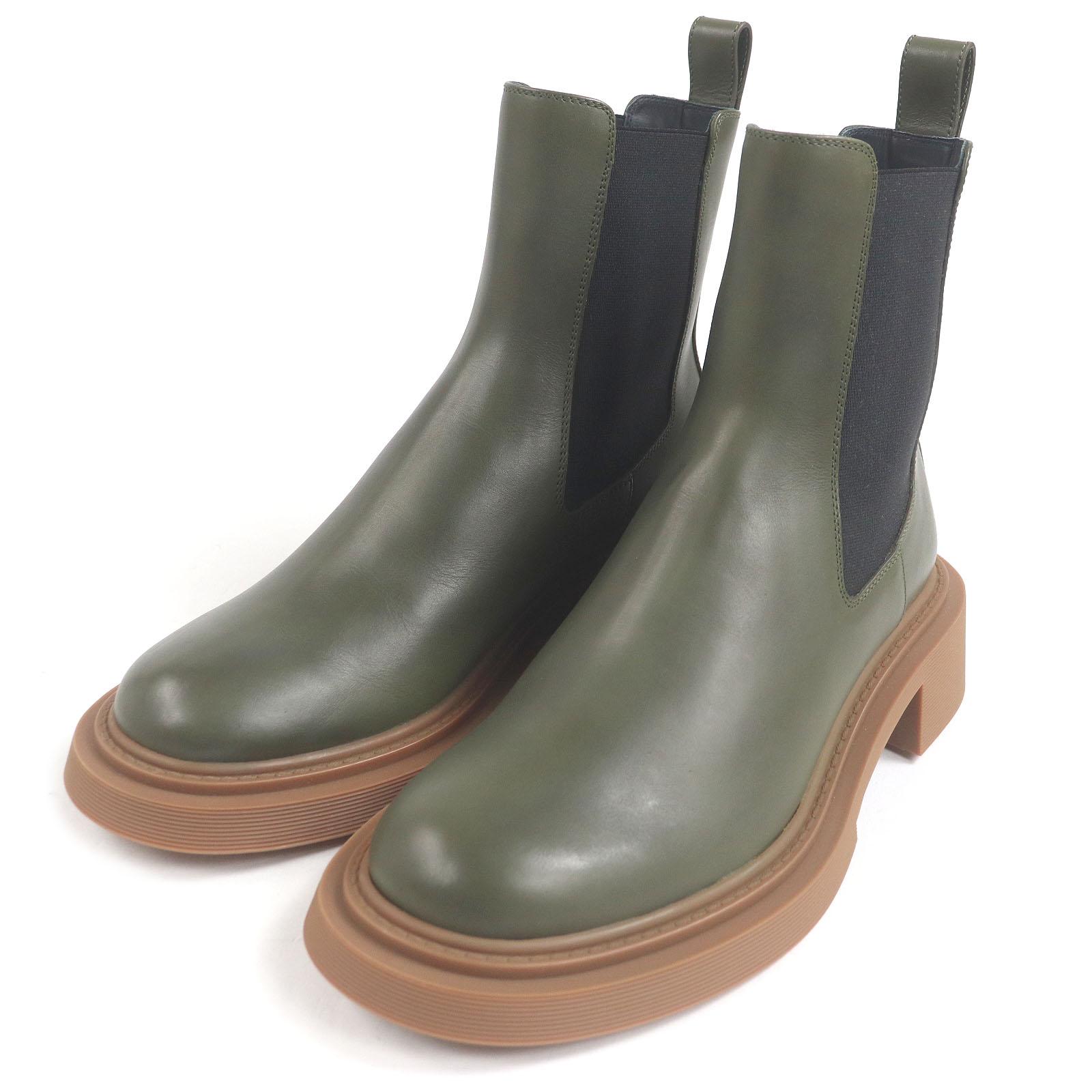 

Pristine LOEWE boots Chelsea side gore boots khaki leather mens 40 M816S05X21 Used