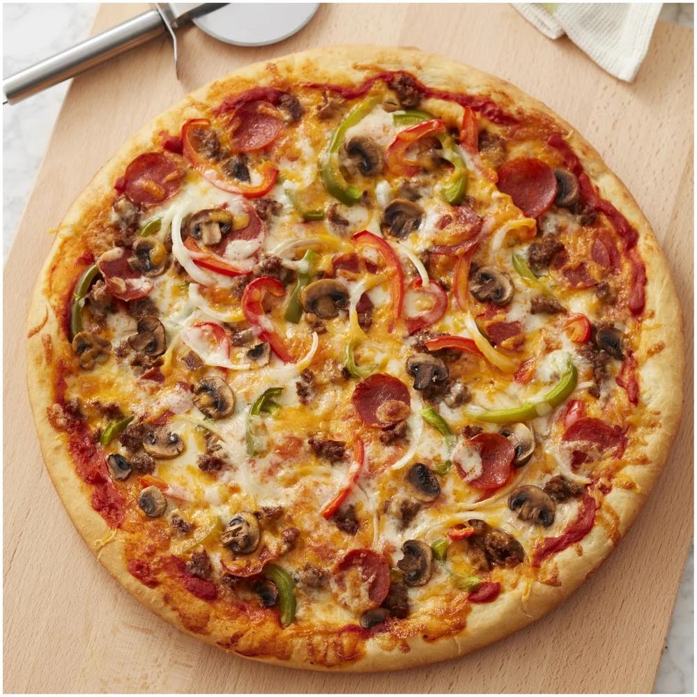Non-Stick 16 Inch Pizza Pan Heavyweight Steel Durable Oven Safe Baking Dish Scratch Resistant Deep Pizza Tray Homemade Desserts