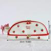 Cute Strawberry Love Pen Bag For Cool Girl Pu Easy To Clean Butterfly Knot Stationery Storage Bag Birthday Gift Pen Bag 1pc
