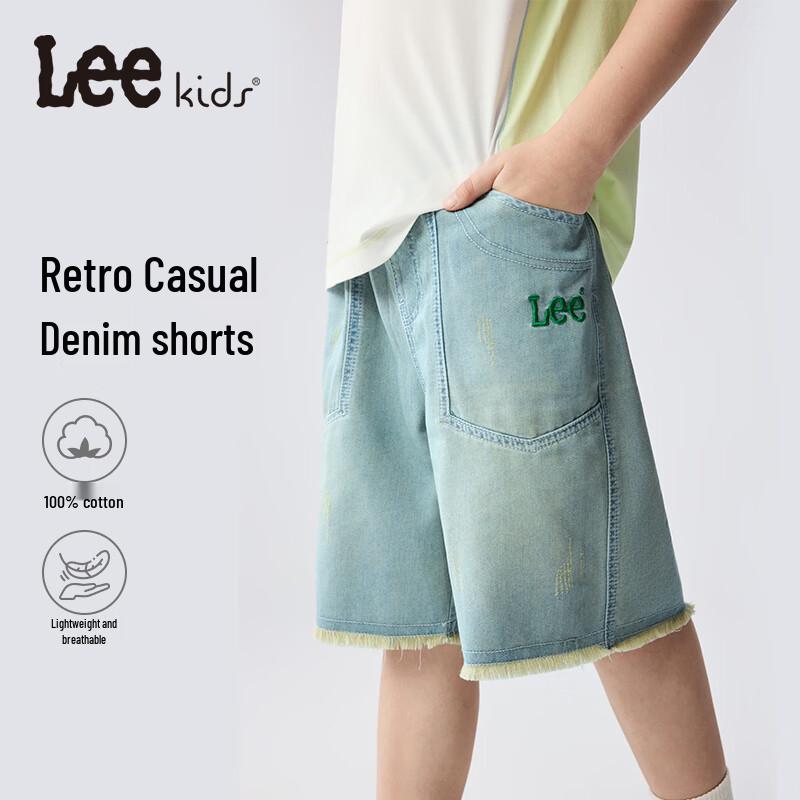 Lee Boys' Distressed Raw Edge Denim Shorts