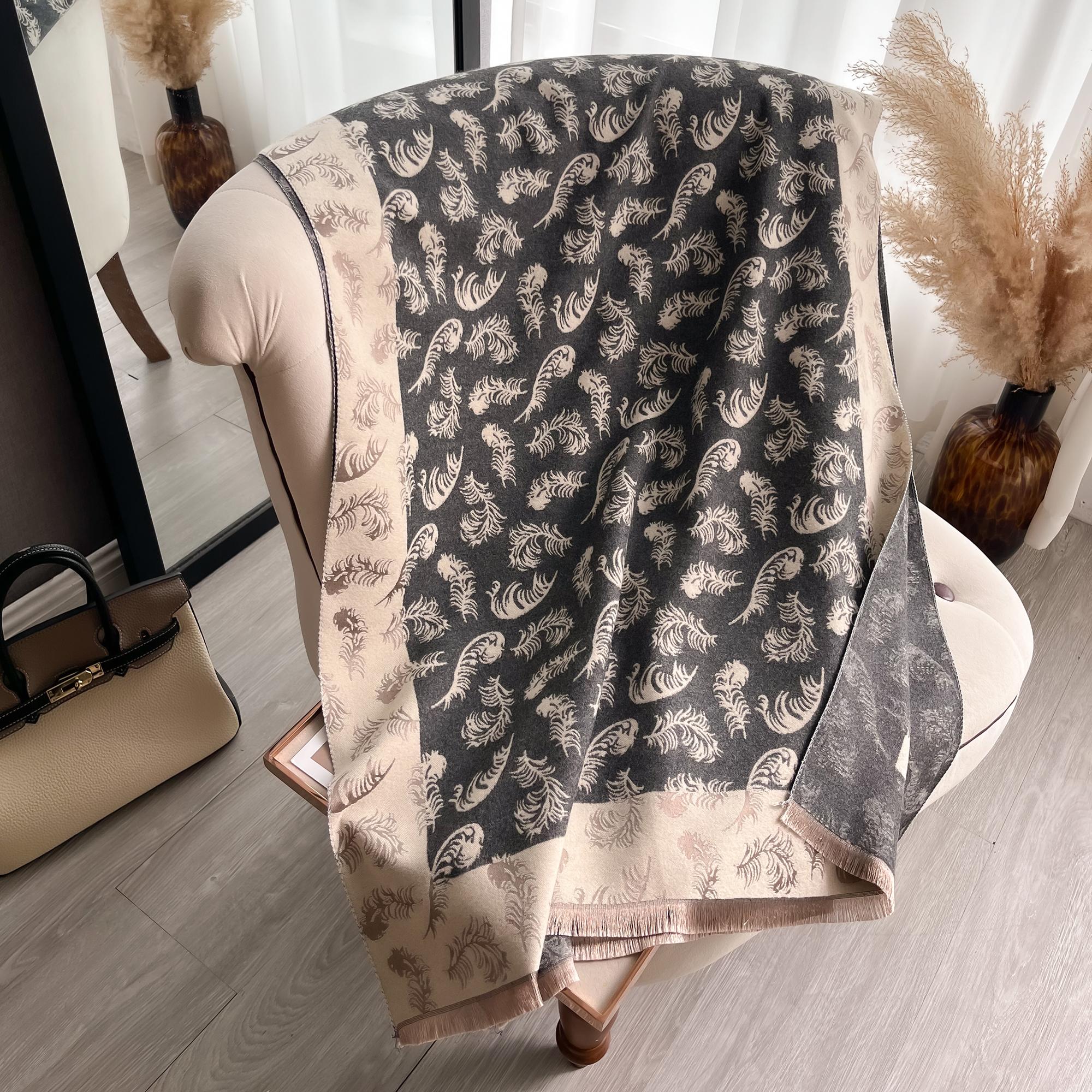 Pamwallymensa Women S Scarf Winter Luxury  Tippet Scarves For Ladies Plaid Shawls Warm British Style Thicken