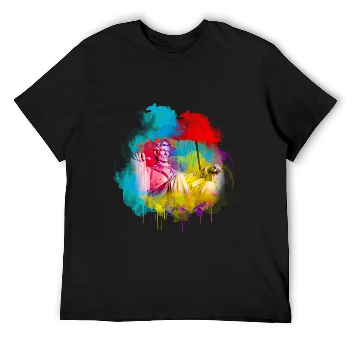 

Lincoln Water Color Love T-Shirt Aesthetic clothing oversized graphic tee clothes boys animal print clothing for men XXXXXL чорний