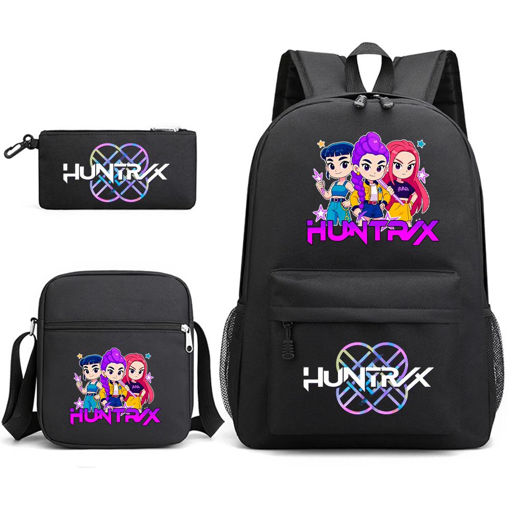 3Pcs/set Anime Cartoon Printed Large Capacity Bookbag Backpack with Shoulder Bag Pencil Case for Student Boy Girl Schoolbag