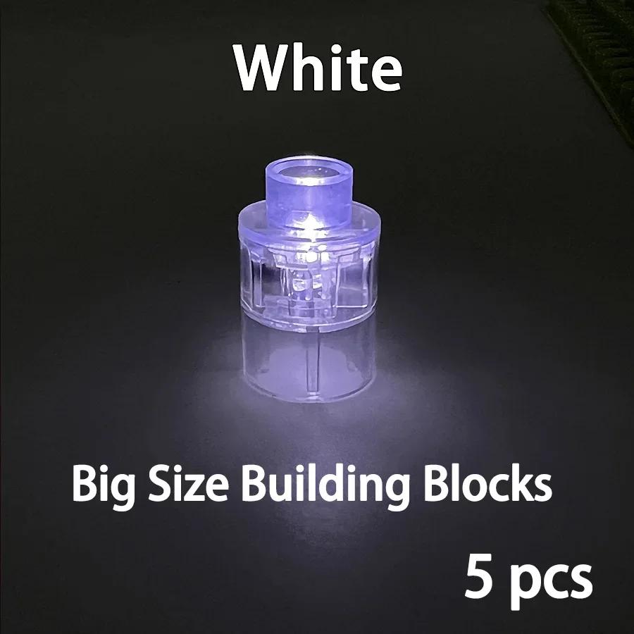 5Pcs Big Size Round LED Light Brick Luminous Lamp Accessories Flash Building Block Xmas Toy Lights Compatible With Leduo Brand