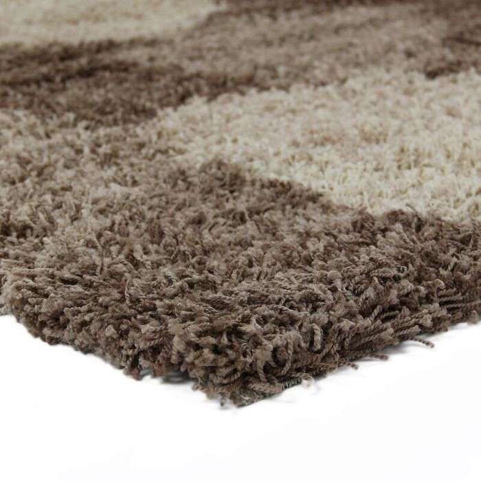 Living Room Rug with Long Pile Pebble Patterns Chocolate 120x170