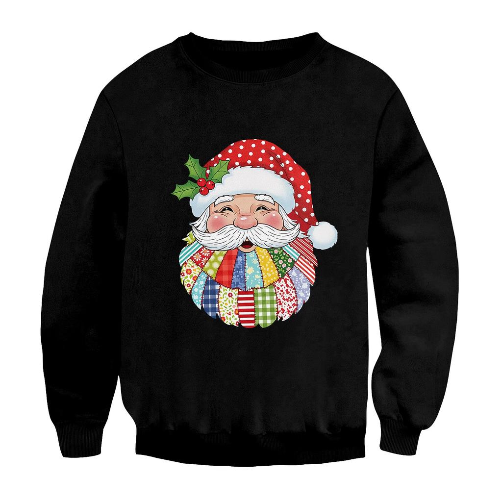 Weihnachtsdruck Locker Geschnittenes Rundhals-Sweatshirt für Herren