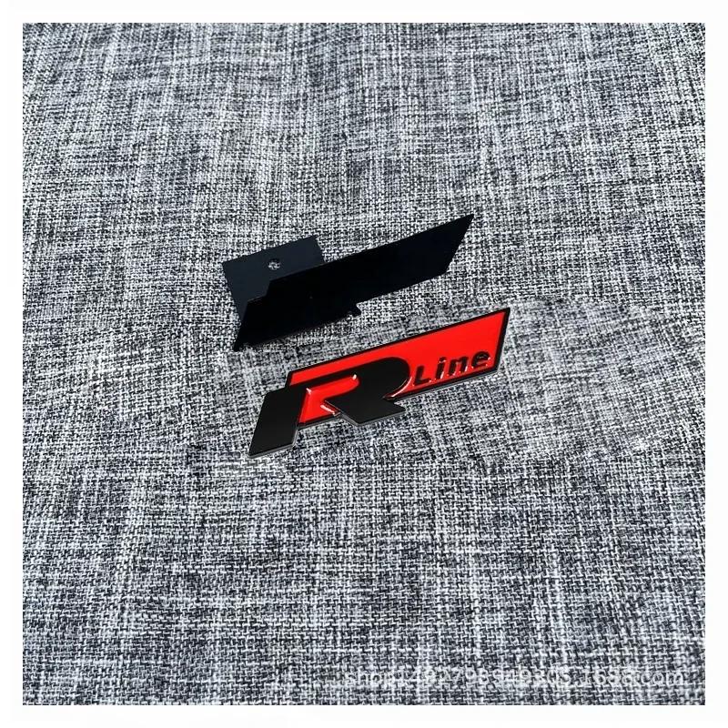 opq1 R Rline Metal Car Front Grill Trunk Sticker Accessories For Volkswagen VW GTI Polo Golf MK8 Lamando Passat Magotan Tiguan Jetta