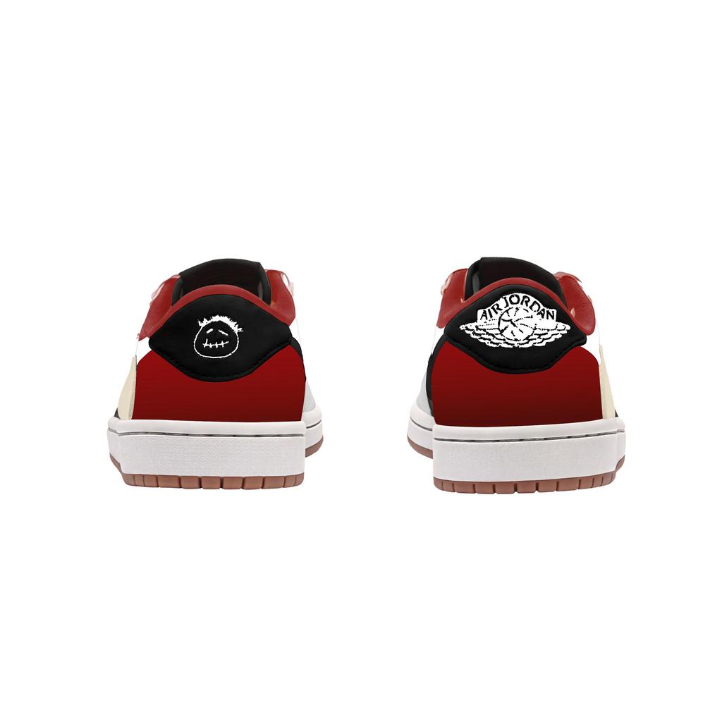 Jordan X Travis Scott Air Jordan 1 Abdeckung Rutschfest Niedrig geschnitten Skateboard Schuhe Unisex Schwarz Weiß Rot DZ4137-700(Team954-)