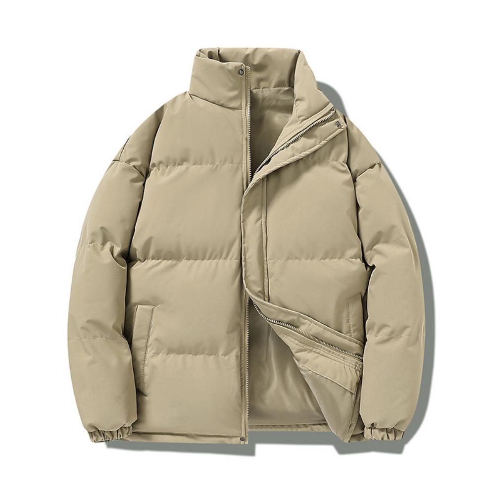 Autumn and Winter Korean Version Trend Simple Stand-up Collar Casual Thickened Warm Bread Clothes Men's Clothing