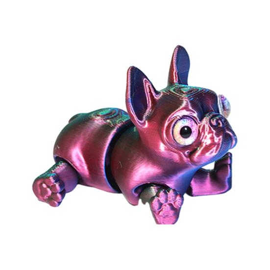 3D Printed French Bulldog Articulated Dog with Movable Joints Flexible Puppy Fidget Toy Desktop Pet for Home Office Stress Relief