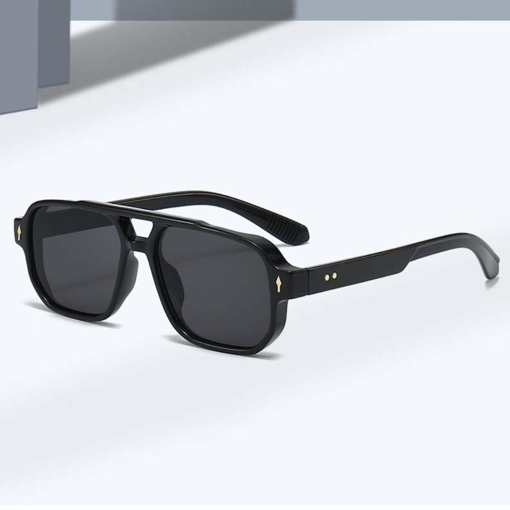 Retro Double Beam Sunnies HD Anti-UV Glasses Catwalk Unisex Polarized Sunglasses  Summer