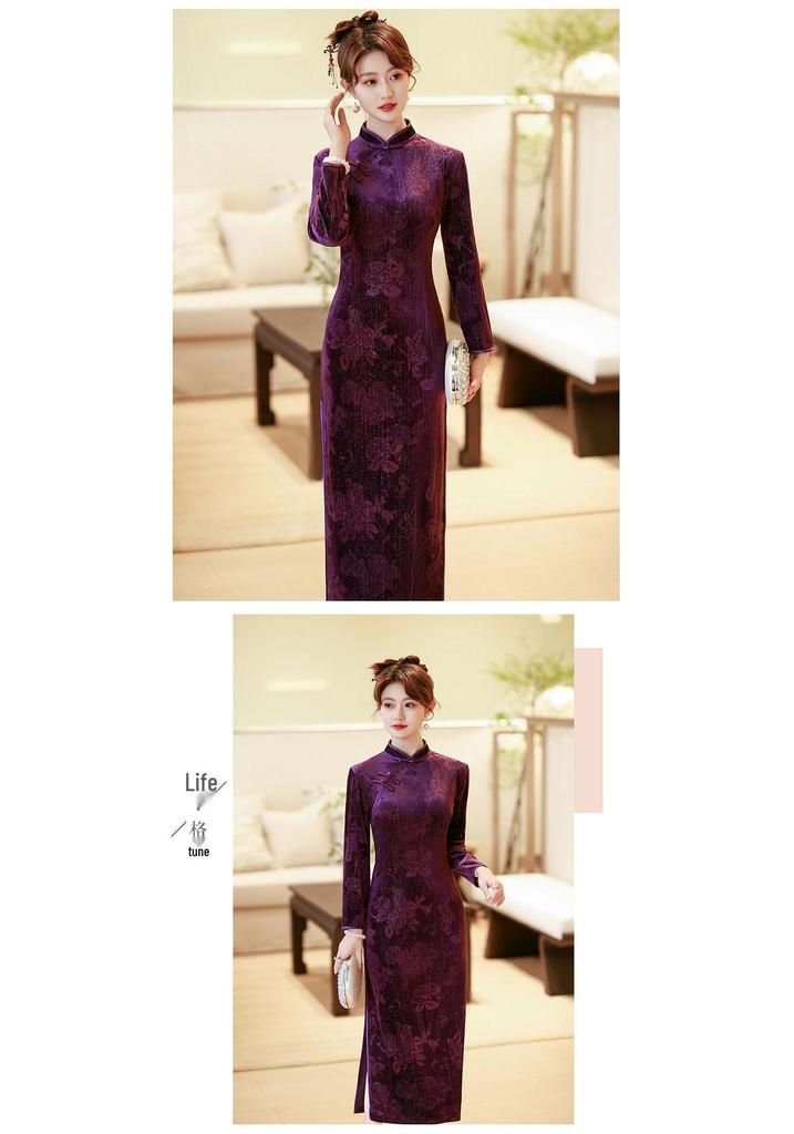 2026 Spring/Autumn Cheongsam for Mothers: Elegant, Slimming, Wide-Legged Design, Tummy Concealing, Youthful Appeal.