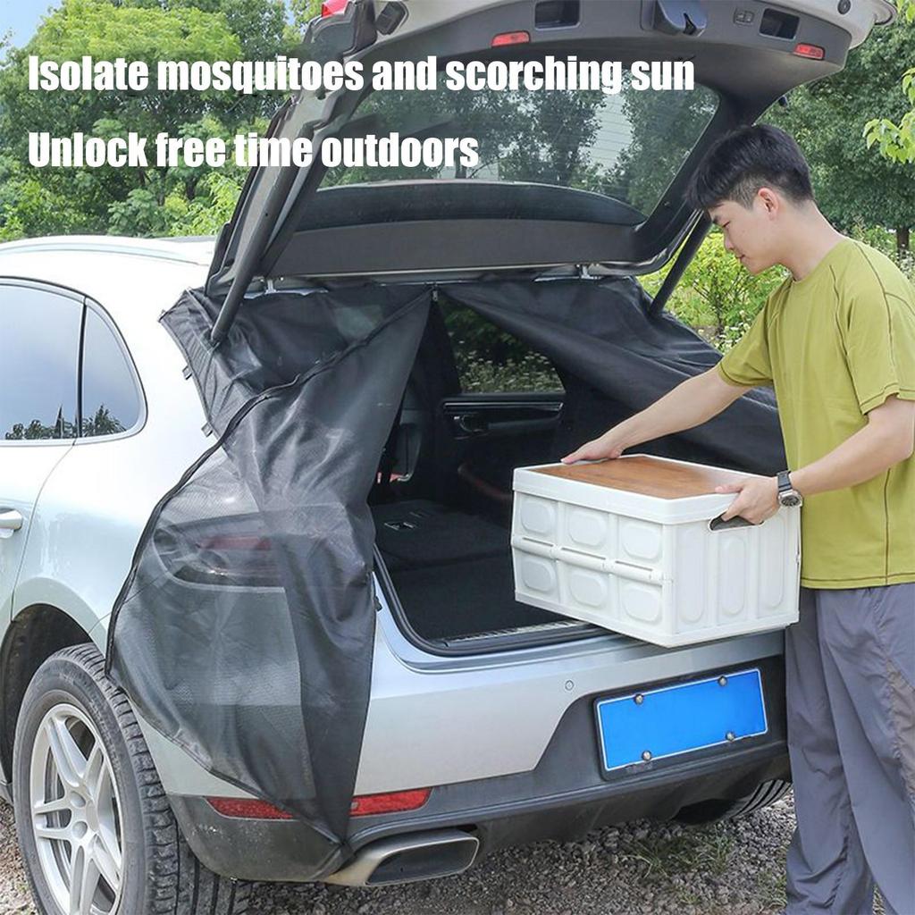 Truck Cargo Net Magnetic Mesh Net Trunk Ventilation Netting Fly Screen For Vehicle Trailer RV Outdoor Tent Travel Picnic Camping