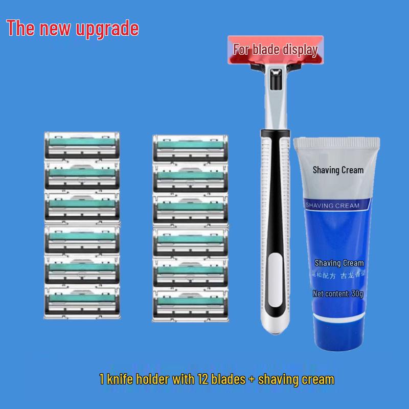 Men's Universal Double-Layer Razor Head: 2-Layer Blade for Beard & Face Shaving