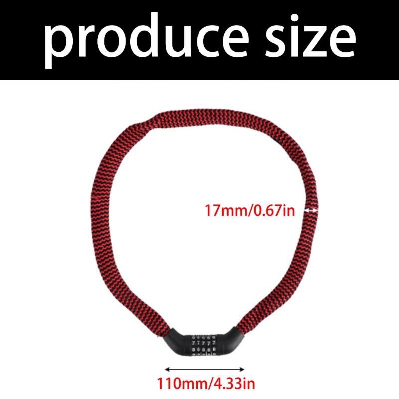 Road Bike Chain Lock Long Antitheft Bicycles Chain Lock 5 Digit Combination Bike Lock for Motorcycle, Scooter, Fence