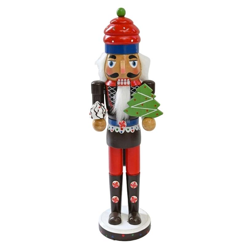 Wooden Holiday Christmas Figure for Shelf Display, Sideboard Placement, and Entryway Home Use During Winter Season