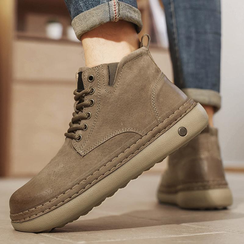 Men Boots Winter High Top Leather Shoes Fashion Shoes Fashion Ankle Boots Business Casual Outdoor Shoes Male Sneakers New