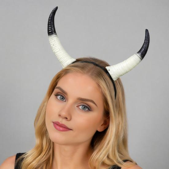 Accesorio para el Cabello con Cuernos Desmontables, Diadema de Cabeza de Carnero para Halloween, Tocado de Diablo para Peinado Gótico, Fiesta de Carnaval, Accesorio de Cosplay para Festival,
